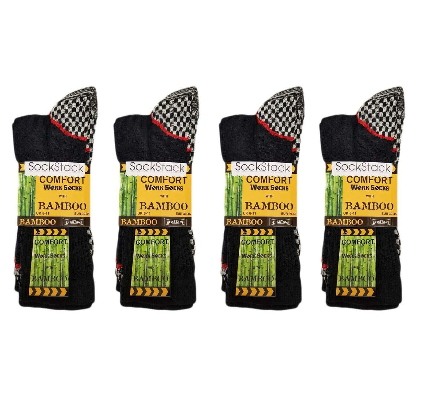 12 Pairs Mens Heavy Duty Bamboo Work Socks Moisture Wicking Cushioned Reinforced Heel Toe for Construction and Outdoor Work UK Sizes 6-11 Sock Stack. Buy now for £18.00.
