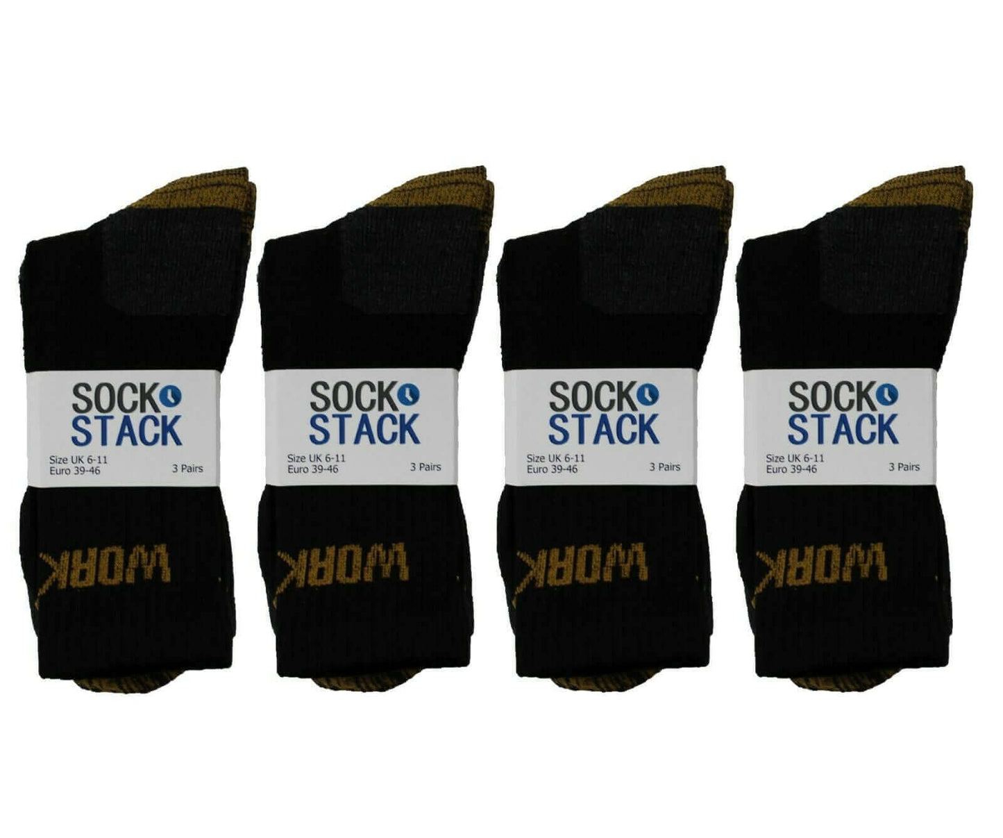 12 Pairs Mens Heavy Duty Work Socks Cushion Sole Reinforced Toe Durable Boot Socks for Construction Outdoor Sizes UK 6-11 EUR 39-45 Sock Stack. Buy now for £10.00.