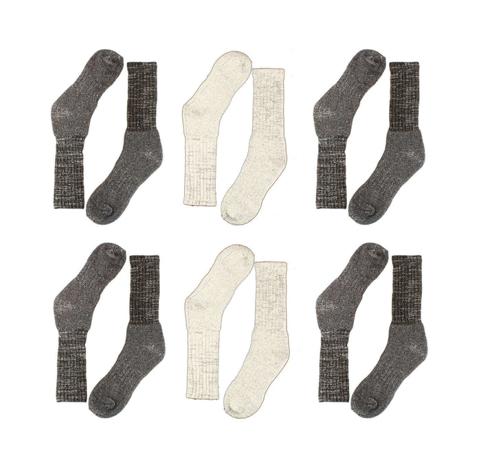 12 Pack Men's Thermal Merino Wool Work Boot Socks Reinforced Heel and Toe Warm Breathable for Hiking Winter Wear Moisture-Wicking Odor-Resistant by Sock Stack STYLE 1 / 6-11 Socks