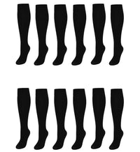 12 Pairs Girls Cotton Rich Long School Socks Durable Comfortable Breathable Sculpted Heels and Toes Sizes 9-12 12-3 4-6 Navy Grey Black White by Sock Stack NAVY / 9-12 Socks