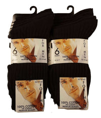 12 Pairs Men's 100 Cotton Moisture-Wicking Antibacterial Dress Work Socks Assorted Brown Black Comfortable All Day Wear Sustainable by Sock Stack BLACK / 6-11 Socks