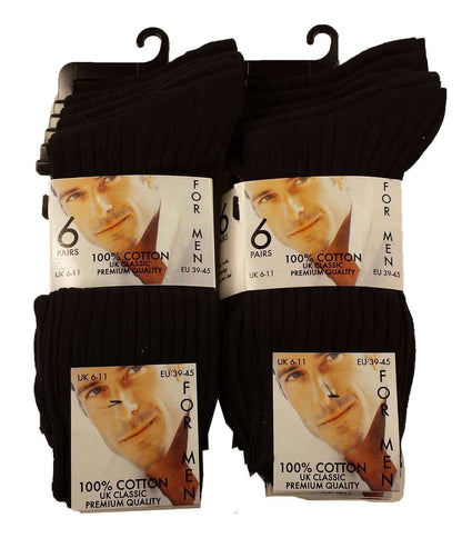 12 Pairs Men's 100 Cotton Moisture-Wicking Antibacterial Dress Work Socks Assorted Brown Black Comfortable All Day Wear Sustainable by Sock Stack BLACK / 6-11 Socks