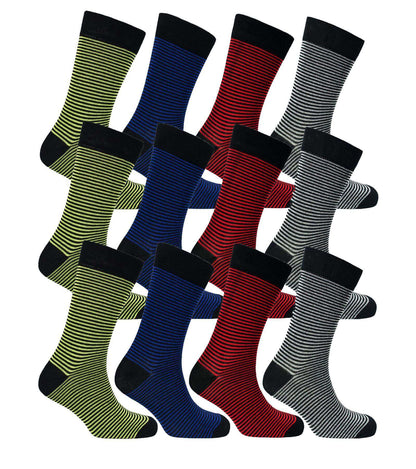 12 Pairs Men's Colourful Heel Toe Black Argyle Diamond Socks Comfort Fit Cotton Rich Durable Work Sock Ultra-Smooth Flat Toe Seam Comfortable School Business Wear UK 6-11 by Sock Stack MADRID Socks
