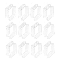 12 Pairs Mens Dress Socks Seam-Free Toe 100% Sustainable Cotton Moisture-Wicking Antibacterial Breathable Elastic Band Ideal for Office Formal Wear UK 6-11 EU 39-45 by Sock Stack WHITE / 6-11 Socks