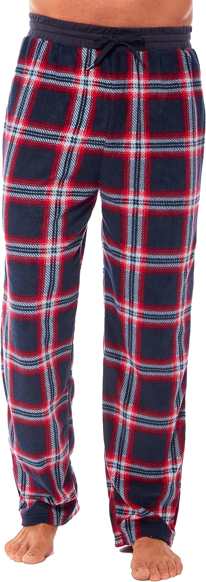 Men's Fleece Lounge Pants Super Soft PJ Sleepwear Nightwear Check