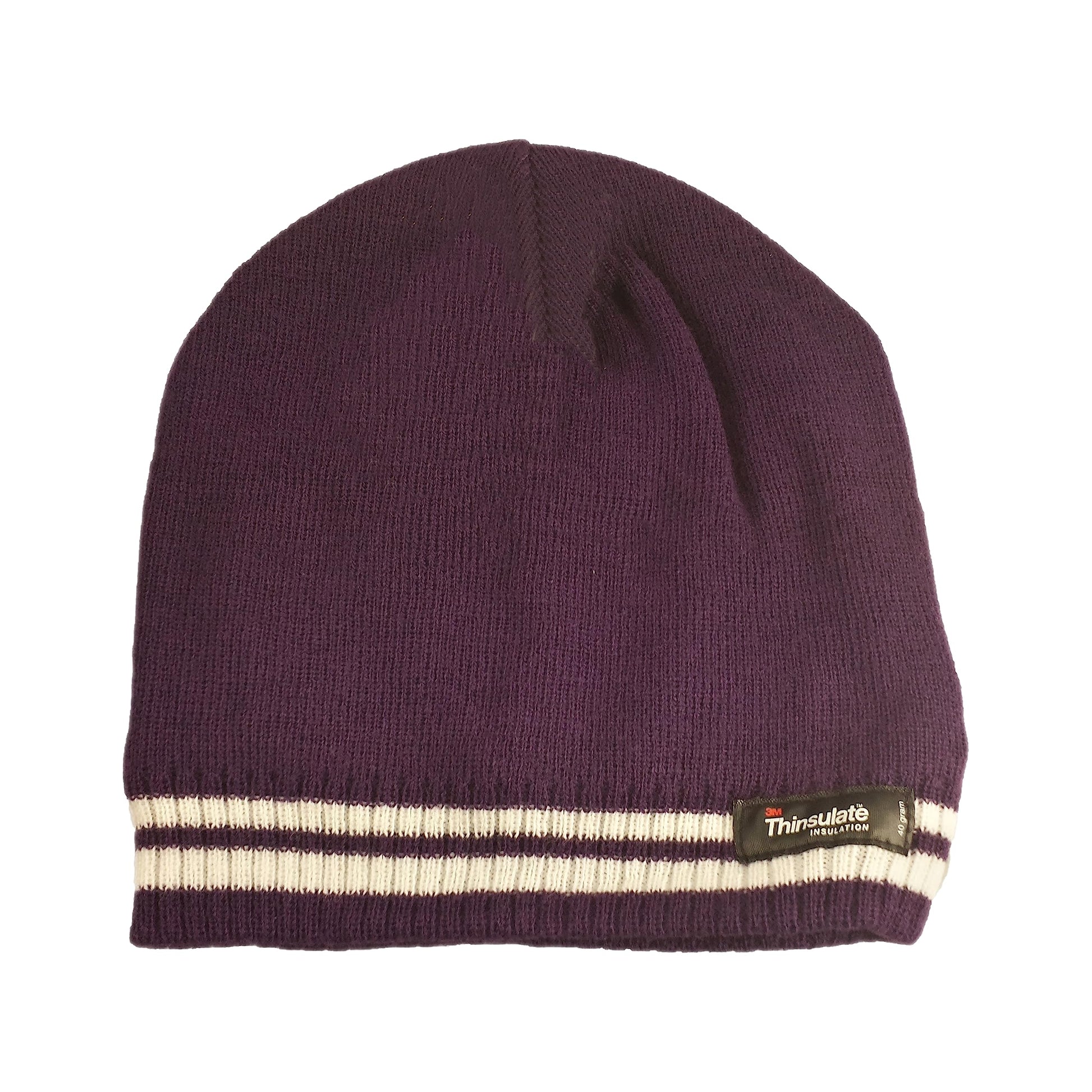 Women's Stripe Design Hat With 3M Thinsulate Insulation Thermal Beanie Hats. Buy now for £8.00. A Hats by Sock Stack. 3M, beanie, Beanie Hat, black, cream, fleece, hat, Hats, insulation, Insulation Hat, Knitted, navy, outdoor, purple, red, soft, stripe, s