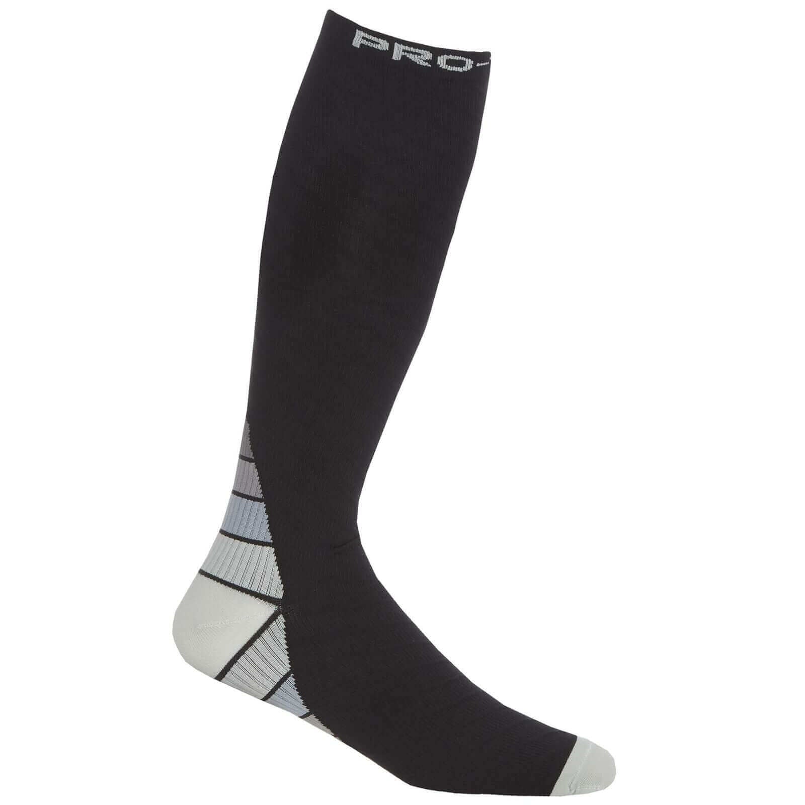 2 Pack Men's Long Compression Socks for Running and Training Breathable Anti-Crimp Design with Arch Brace Support Ideal for Sports and Recovery Black Assorted Toe Styles by Sock Stack. Buy now for £9.00.