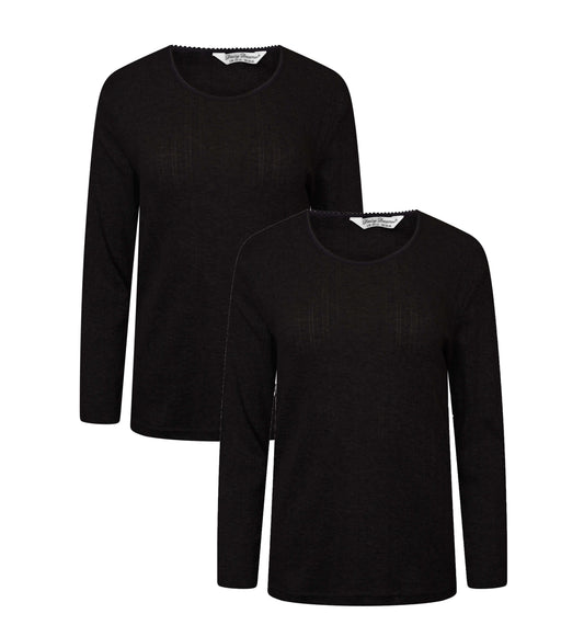 2-Pack Women's Thermal Long Sleeve Tops Base Layer Insulated Warm Underwear for Outdoor Sports Running Hiking Cold Weather Workwear by Heatwave Thermalwear. Buy now for £10.00.
