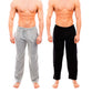 2 Pack Men's Cotton Lounge Bottoms Stretchable PJ Pants Available in Black Navy Grey Durable and Cozy Loungewear Medium to 5X-Large by Sock Stack BLACK / GREY / M Lounge Pant