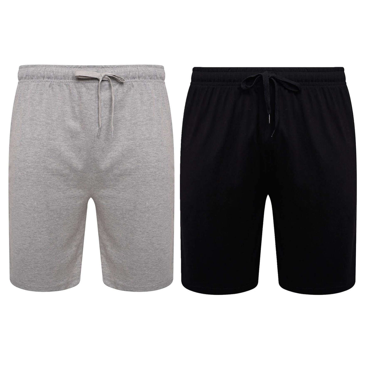 2 Pack Men's Cotton Lounge Shorts Stretchable Available in Black Navy Grey Durable and Cozy Loungewear Medium to 5X-Large by Sock Stack BLACK / GREY / M Lounge Short