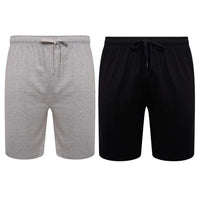 2 Pack Men's Cotton Lounge Shorts Stretchable Available in Black Navy Grey Durable and Cozy Loungewear Medium to 5X-Large by Sock Stack BLACK / GREY / M Lounge Short