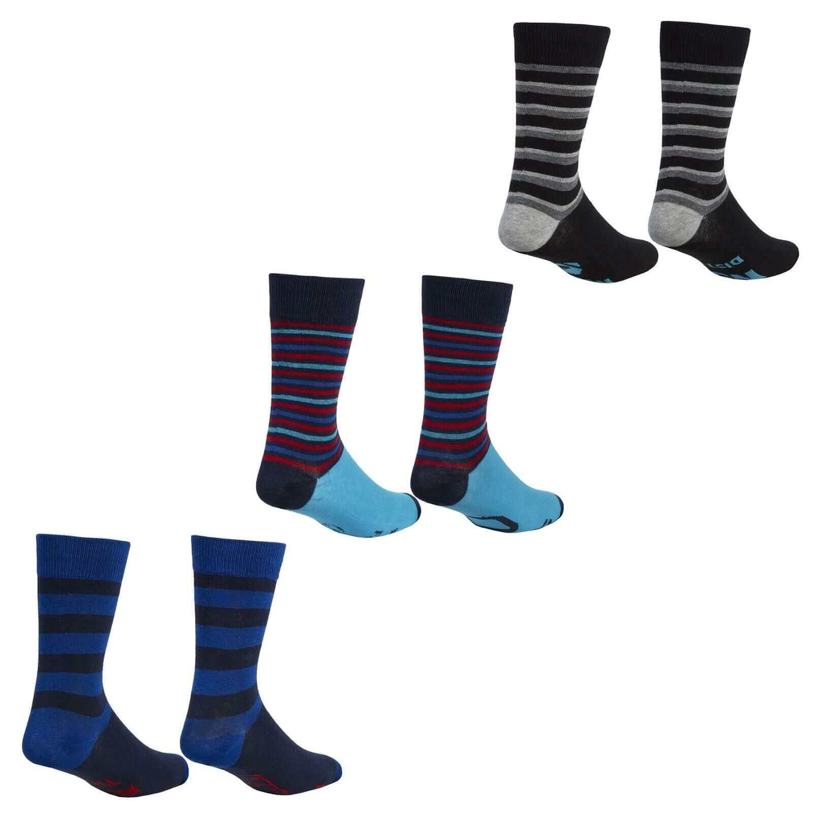 3 Pack Mens Novelty Slogan Socks Reinforced Heel Toe Cushioned Footbed Football Rugby Durable Cotton Assorted Styles Sock Stack. Buy now for £6.00.