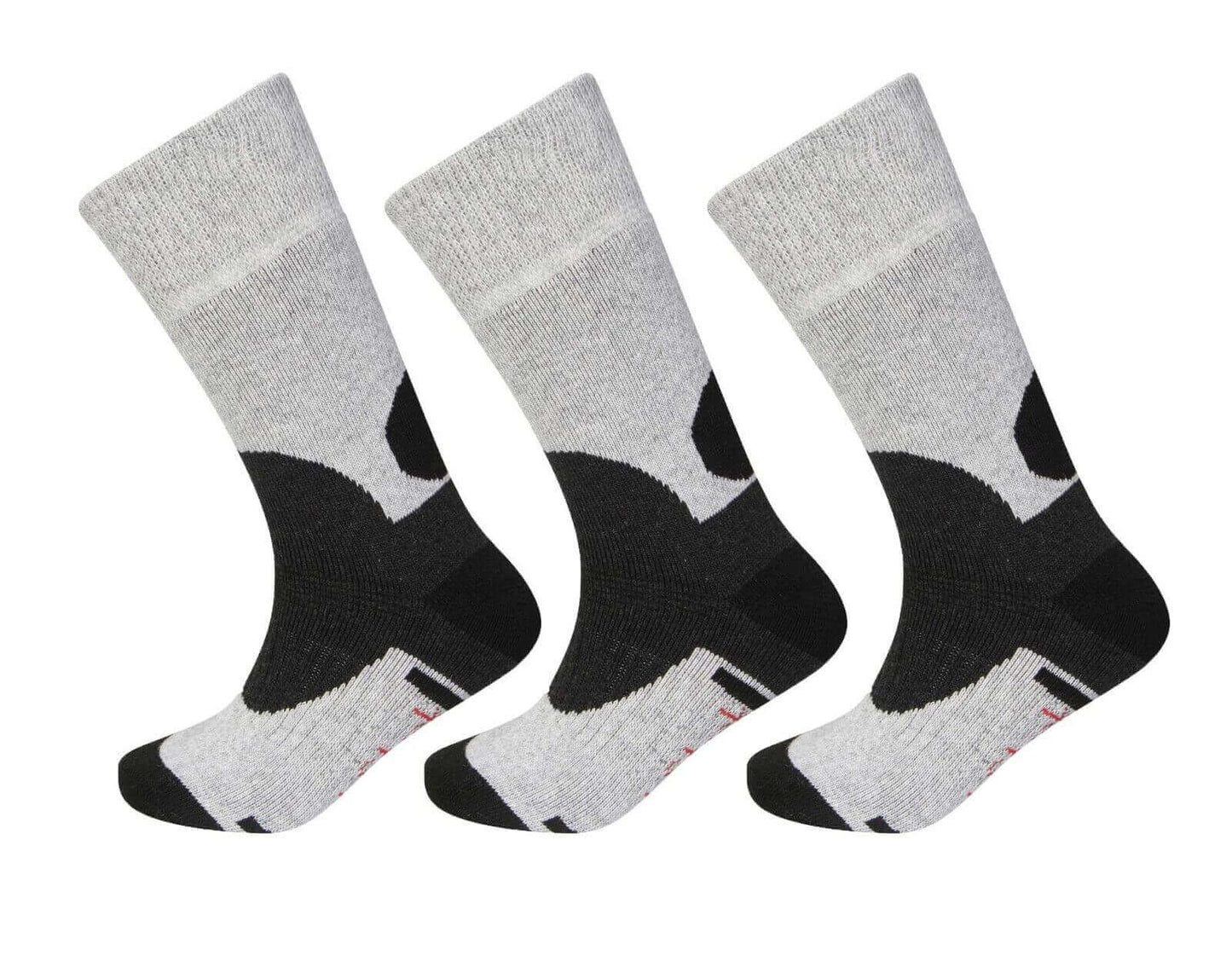 3 Pack Men's Wool Hiking Socks Reinforced Heel Toe Cushioned Arch Support Thermal Boot Socks Sizes UK 6-11 EU 39-45 Grey Black by Sock Stack. Buy now for £6.00.