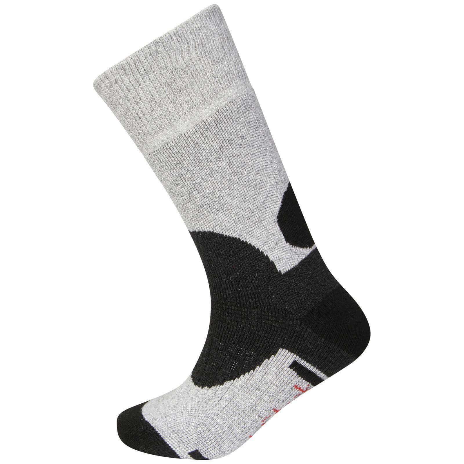 3 Pack Men's Wool Hiking Socks Reinforced Heel Toe Cushioned Arch Support Thermal Boot Socks Sizes UK 6-11 EU 39-45 Grey Black by Sock Stack. Buy now for £6.00.