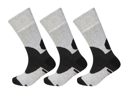 3 Pack Men's Wool Hiking Socks Reinforced Heel Toe Cushioned Arch Support Thermal Boot Socks Sizes UK 6-11 EU 39-45 Grey Black by Sock Stack. Buy now for £6.00.