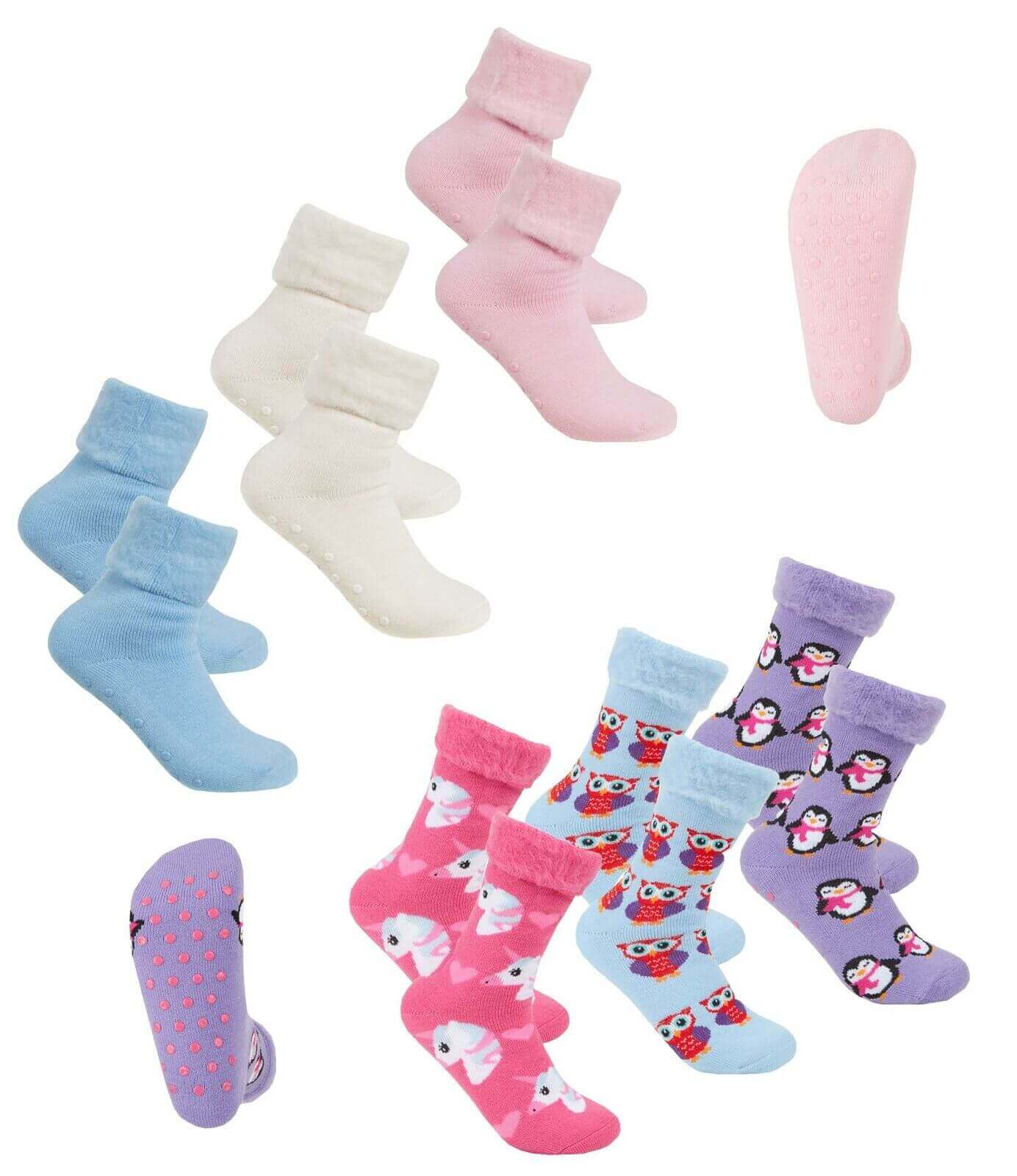 3 Pack Women's Non Slip Thermal Bed Socks Cozy Winter Slipper Socks with Silicone Grips Warm Ankle Coverage UK Sizes 4-8 Multiple Colors by Sock Stack. Buy now for £7.00.