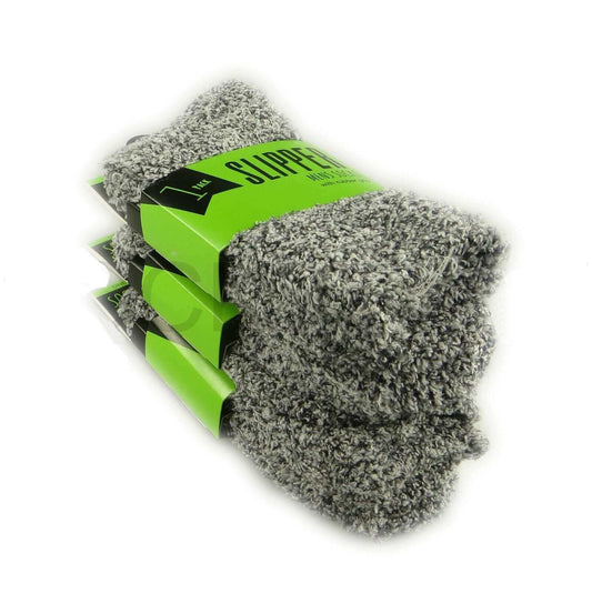 3 Pairs Mens Non-Skid Winter Slipper Socks Ultra-Soft Thick Fleece Lined Cozy Warm Gripper Socks for Cold Weather Sizes 6-11 Grey by Sock Stack. Buy now for £8.00.