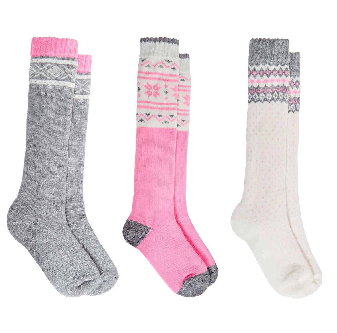 3 Pairs Thermal Women's Wellington Socks for Hiking and Skiing with Reinforced Heel and Toe Cushioning UK 4-7 Assorted Colours Daisy Dreamer NORDIC / 4-7 Socks