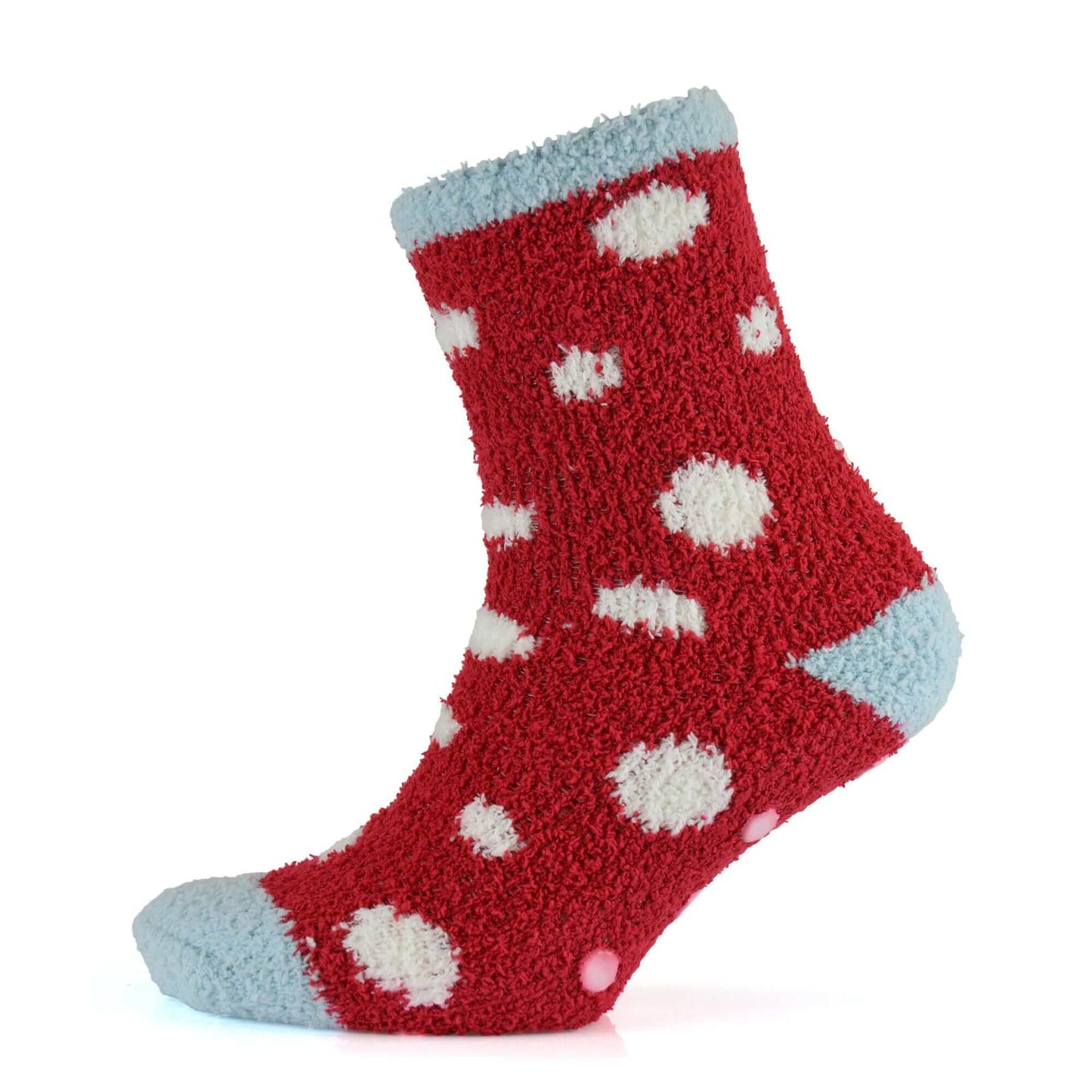 4 Pairs Ladies Christmas Slipper Socks Non-Skid Gripper Soles Winter Stocking Filler Gift Festive Rudolph Penguin Designs Sock Stack. Buy now for £7.00.