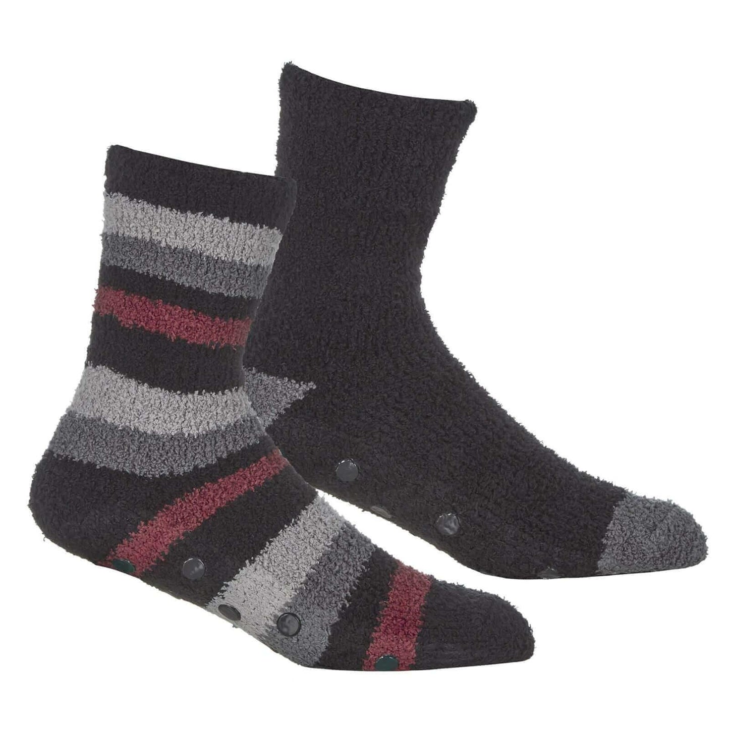 4 Pairs Mens Cozy Winter Striped Fluffy Slipper Socks Non-Skid Gripper Soles Warm Thick Fleece Tall Design UK Sizes 6-11 by Sock Stack. Buy now for £9.00.
