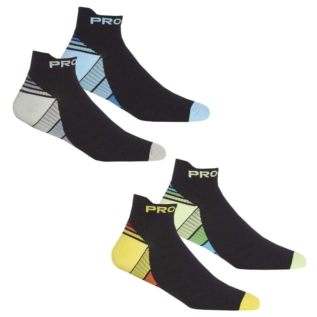 4 Pack Men's Compression Running Gym Socks Low-Cut Breathable Anti-Crimping Arch Support Durable Athletic Ankle Socks for Sports Casual Wear UK 6-11 Sock Stack ASSORTED / 6-11 Socks