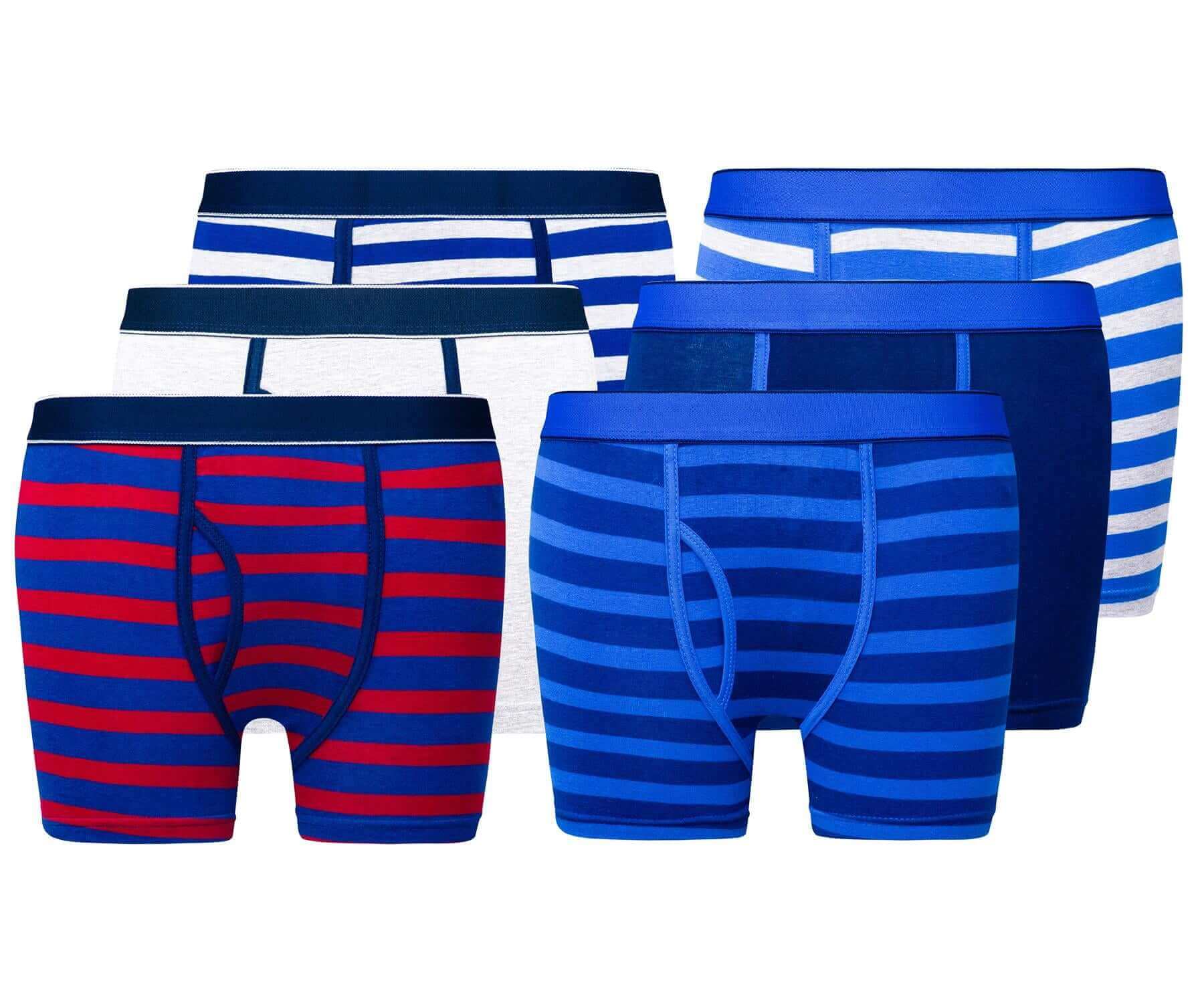 6 Pack Boys Cotton Stretch Trunks Boxer Shorts Comfortable Waistband Assorted Styles Breathable Underwear Sizes 5-13 Durable Moisture-Wicking by Sock Stack. Buy now for £9.00.