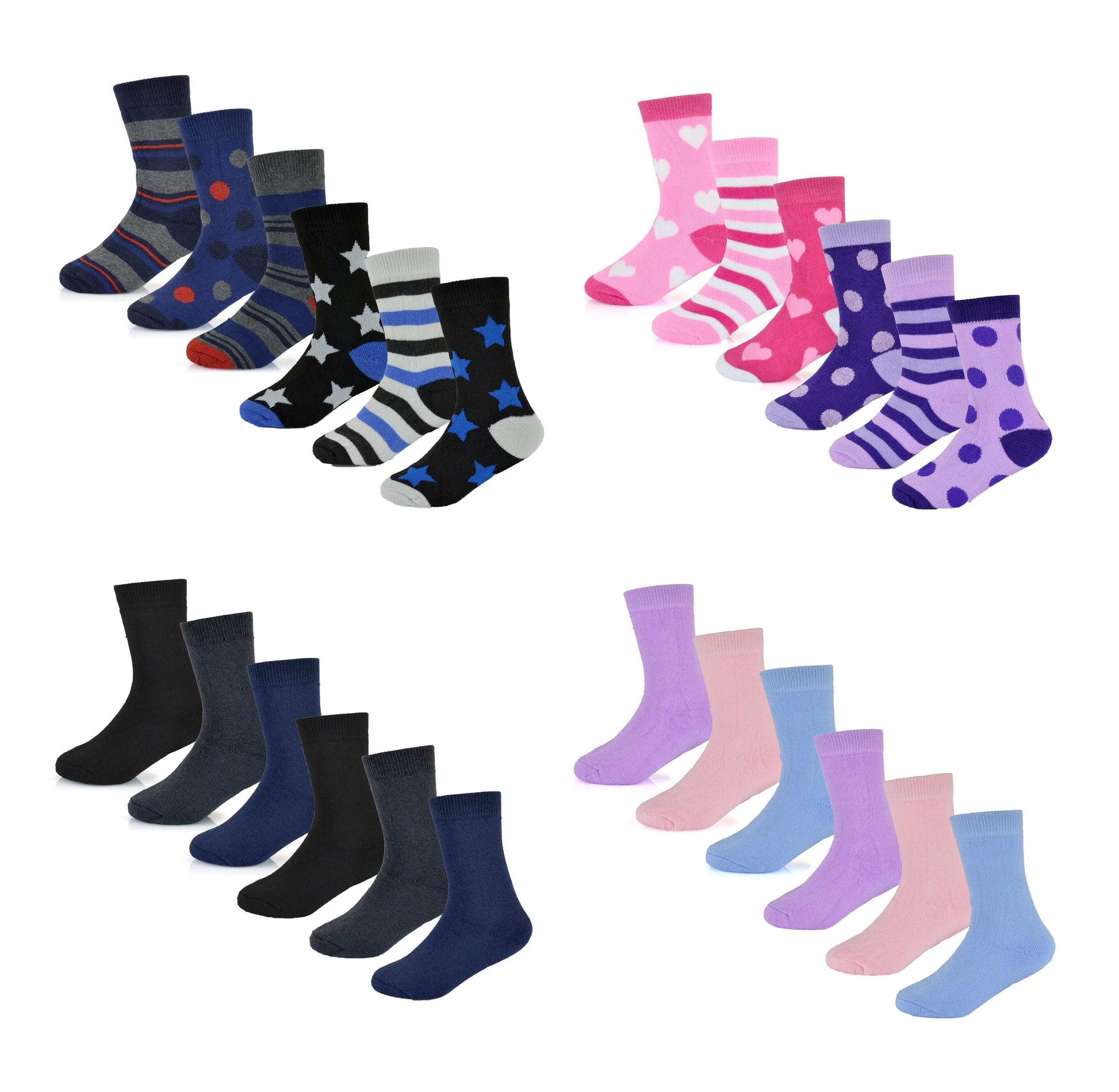6 Pack Kids Thermal Socks Boys Girls Winter Boot Socks Non-Slip Cushioned Warm Durable Footwear Assorted Colors Sizes 4-13 Years by Heatwave Thermalwear. Buy now for £8.00.
