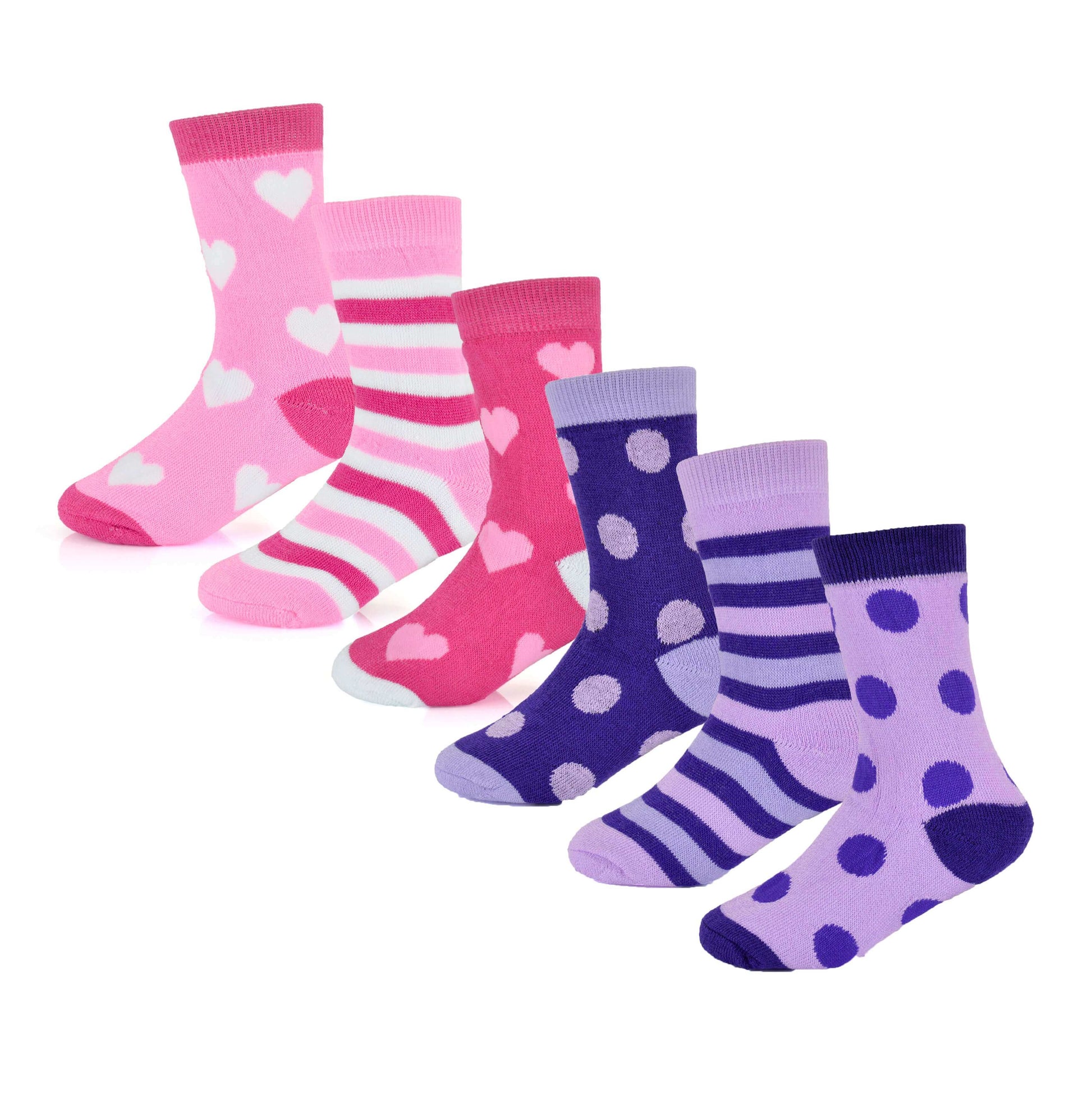 6 Pack Kids Thermal Socks Boys Girls Winter Boot Socks Non-Slip Cushioned Warm Durable Footwear Assorted Colors Sizes 4-13 Years by Heatwave Thermalwear. Buy now for £8.00.