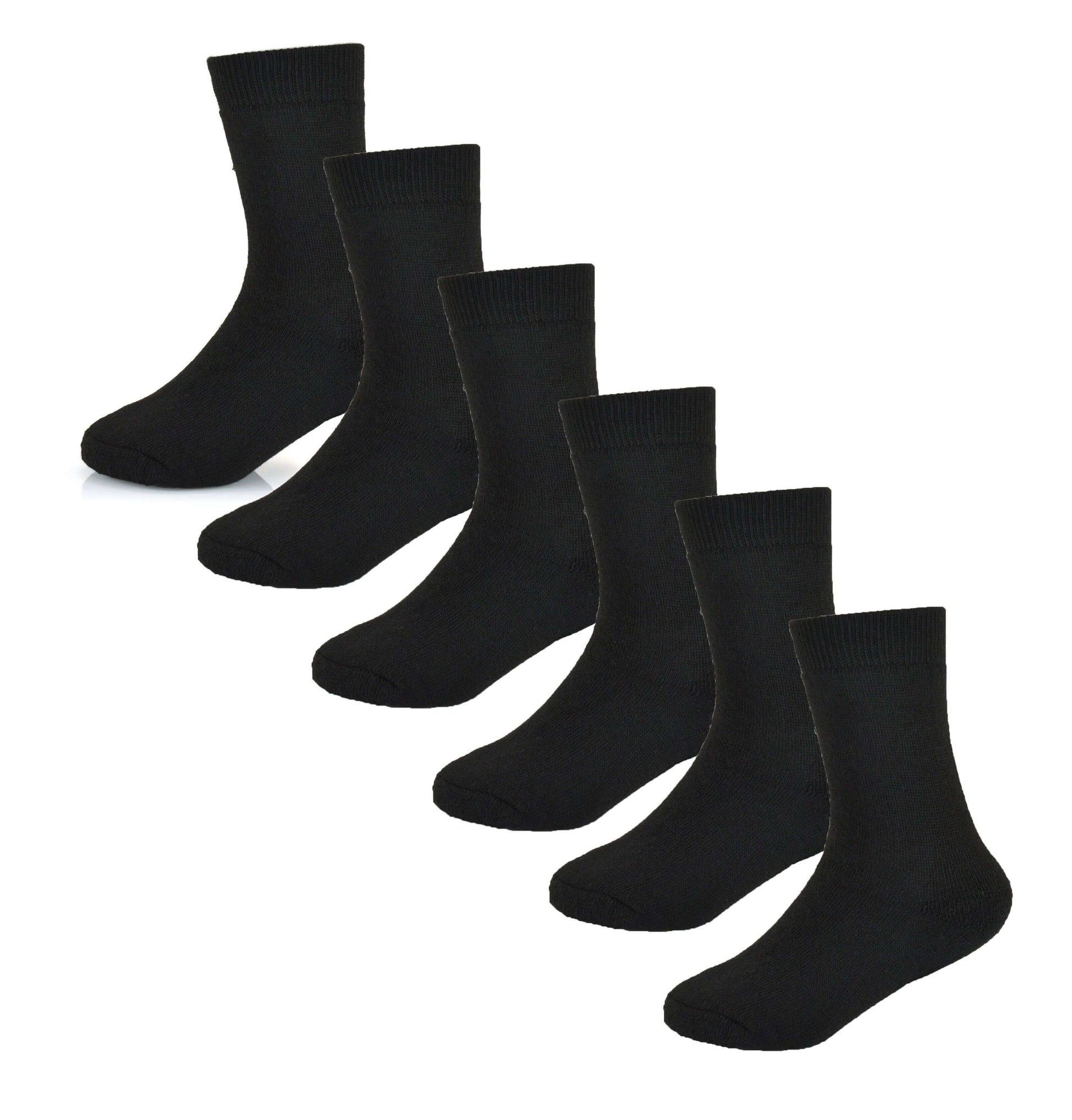 6 Pack Kids Thermal Socks Boys Girls Winter Boot Socks Non-Slip Cushioned Warm Durable Footwear Assorted Colors Sizes 4-13 Years by Heatwave Thermalwear. Buy now for £8.00.