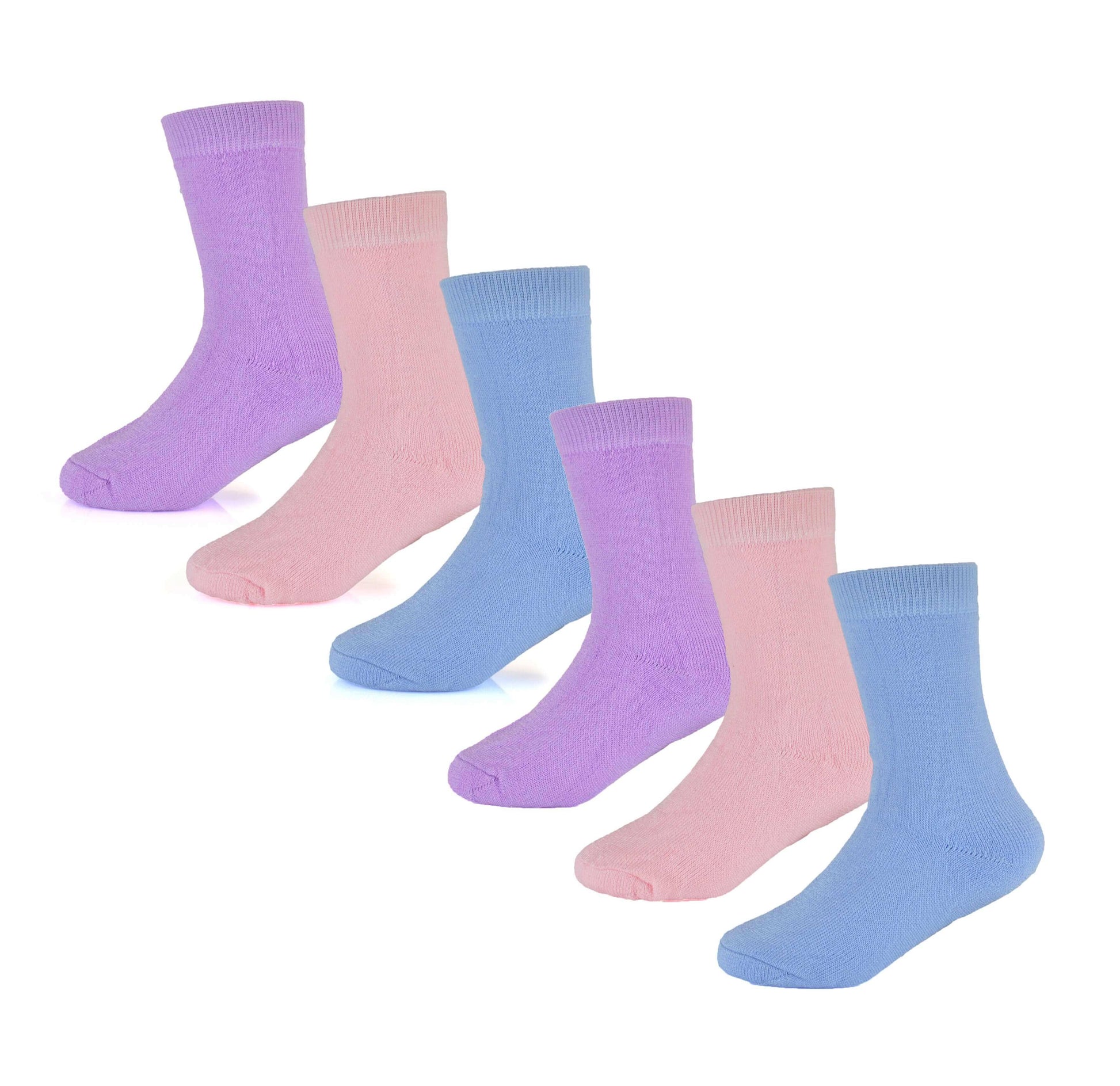 6 Pack Kids Thermal Socks Boys Girls Winter Boot Socks Non-Slip Cushioned Warm Durable Footwear Assorted Colors Sizes 4-13 Years by Heatwave Thermalwear. Buy now for £8.00.