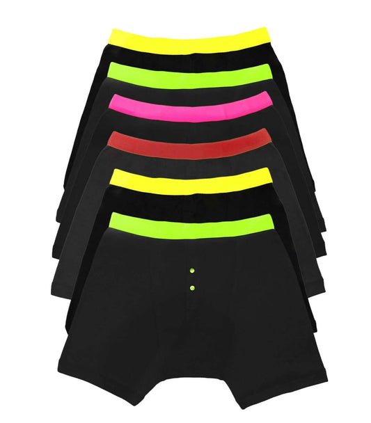 6-Pack Mens Cotton Stretch Boxer Shorts with Neon Waistband Comfortable Durable Breathable Trunk Style Everyday Wear by Sock Stack. Buy now for £10.00.