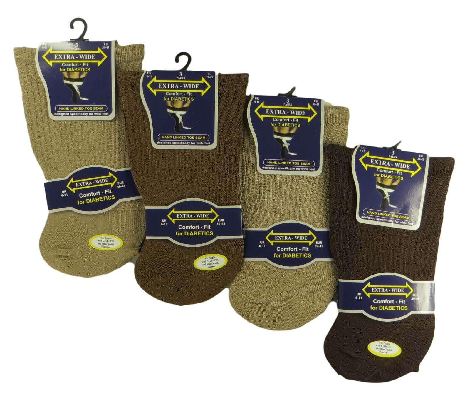 6 Pack Men's Extra Wide Non-Elastic Diabetic Socks Super Soft Breathable Moisture-Wicking Antibacterial Sustainable Cotton Black UK Sizes 6-11 by Sock Stack. Buy now for £10.00.