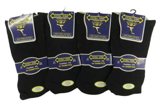 6 Pack Men's Extra Wide Non-Elastic Diabetic Socks Super Soft Breathable Moisture-Wicking Antibacterial Sustainable Cotton Black UK Sizes 6-11 by Sock Stack. Buy now for £10.00.