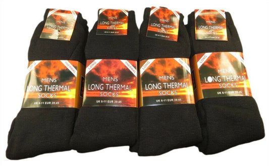 6 Pack Men's Thermal Boot Socks Warm Work Socks Reinforced Heel Toe Support Insulated for Hiking Camping UK 6-11 EUR 39-45 Black Navy Grey by Sock Stack. Buy now for £9.00.