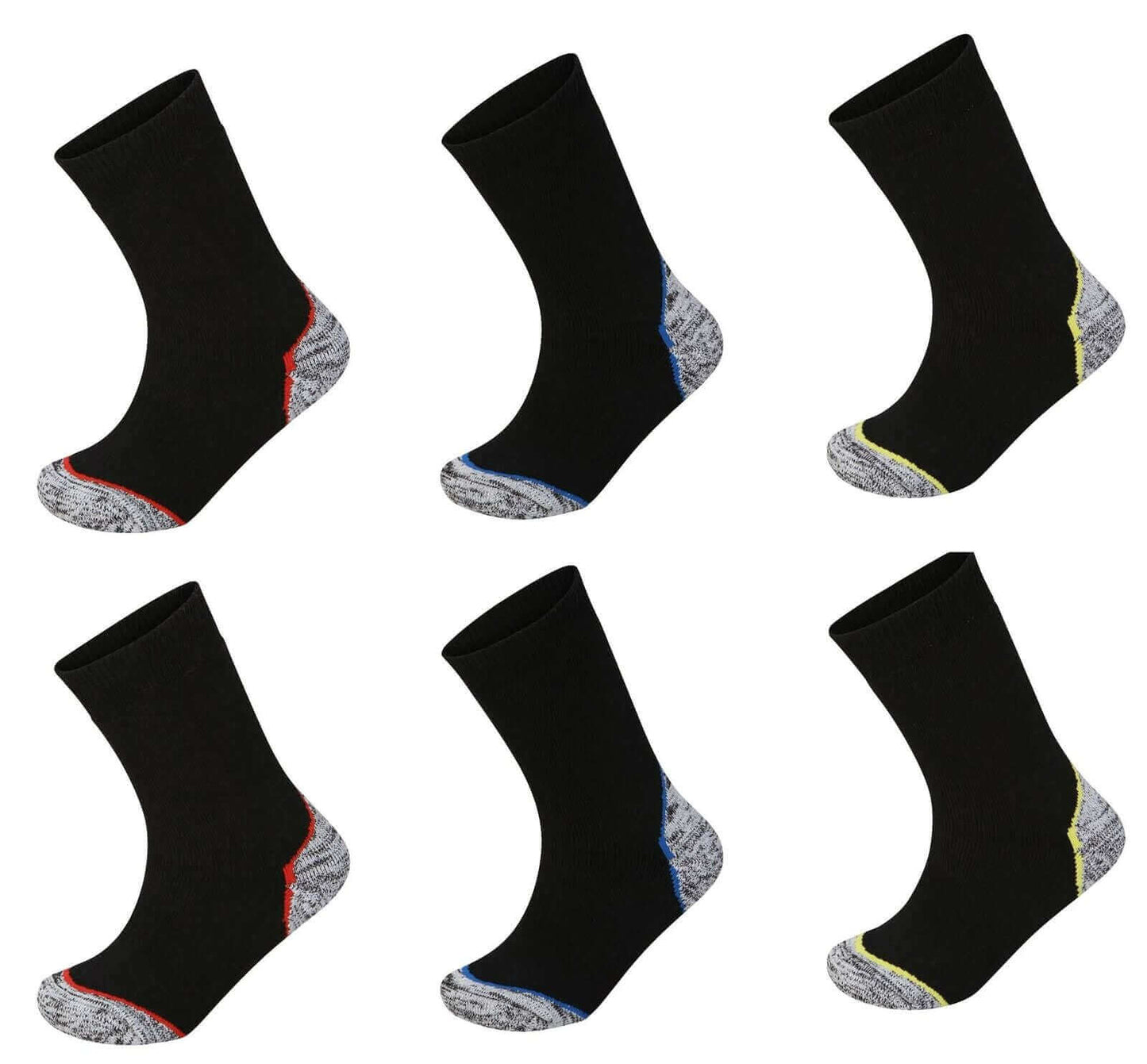 6 Pairs Anti Blister Men's Trekking Socks Reinforced Heel and Toe Cushioned Hiking Walking Work Boot Socks Sizes 6-11 Assorted Colors by Sock Stack. Buy now for £8.00.