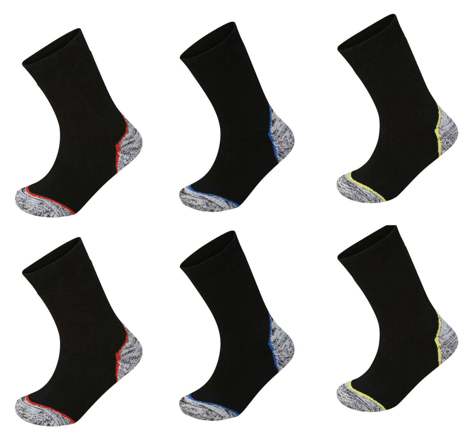 6 Pairs Anti Blister Men's Trekking Socks Reinforced Heel and Toe Cushioned Hiking Walking Work Boot Socks Sizes 6-11 Assorted Colors by Sock Stack. Buy now for £8.00.