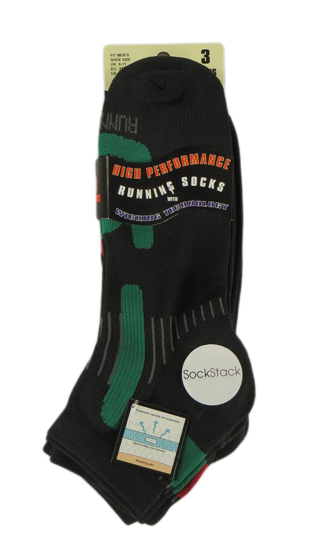 6 Pairs Mens Athletic Low-Cut Trainer Sport Socks for Running Cycling Gym Compression Moisture-Wicking with Arch Support by Sock Stack. Buy now for £5.00.