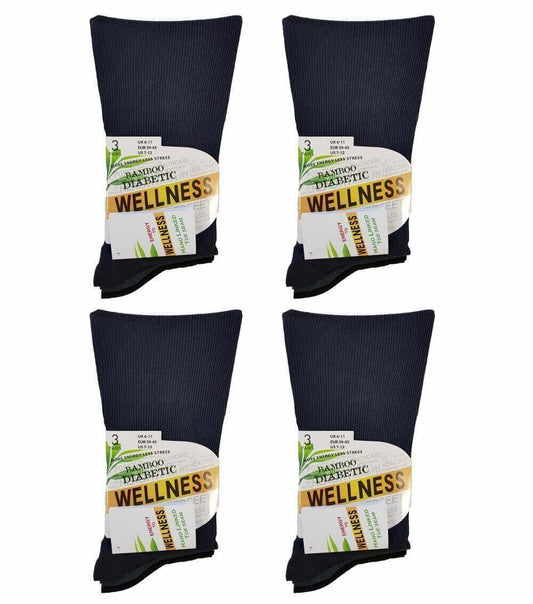 6 Pairs Men's Bamboo Diabetic Comfort Socks Moisture-Wicking Antibacterial Hypoallergenic Extra Wide Sustainable Sock Stack. Buy now for £9.00.