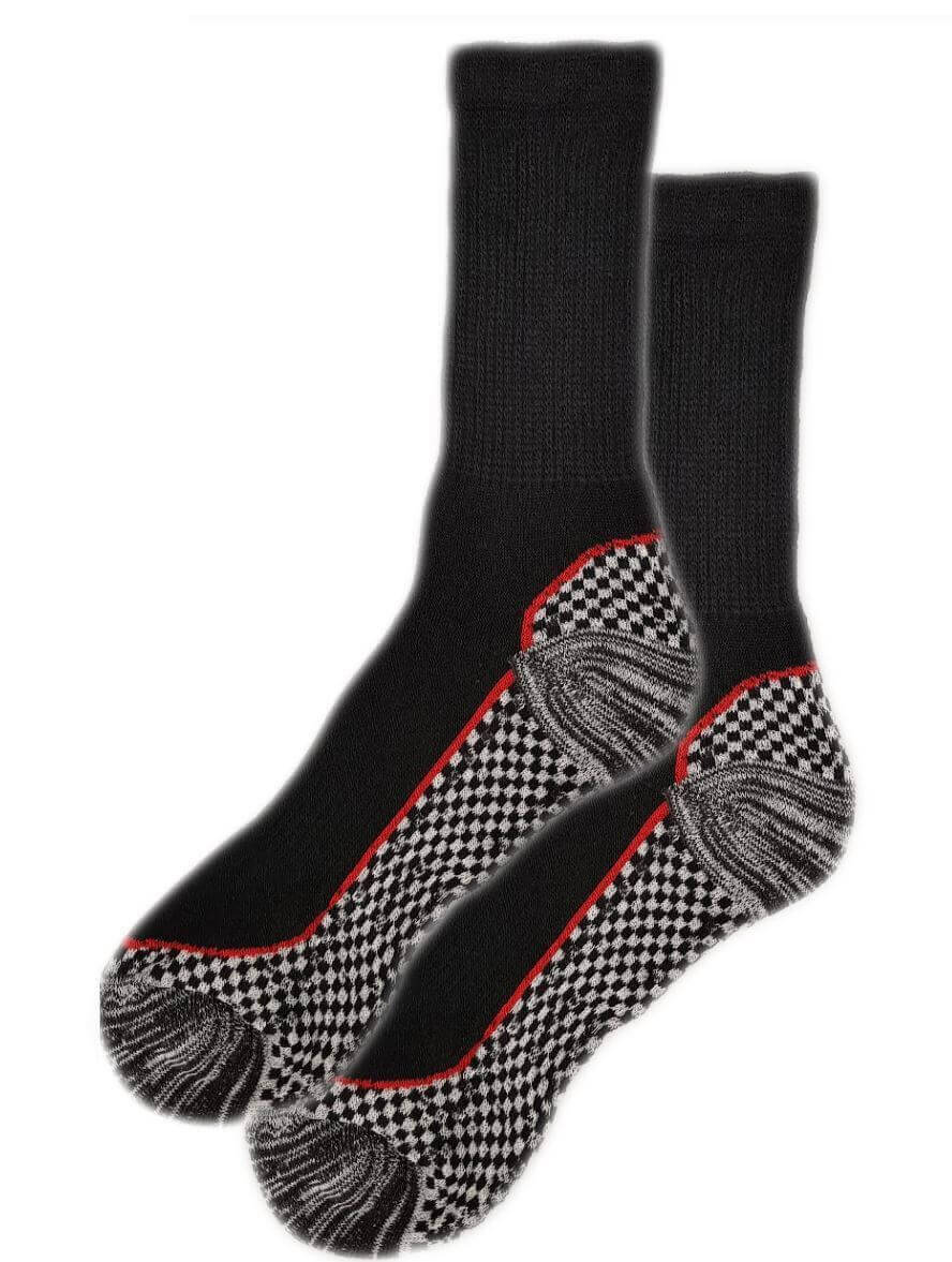 6 Pairs Mens Bamboo Moisture-Wicking Work Socks Cushioned Reinforced Heel Toe Durable Odour Control Ideal for Construction Hiking Long Hours by Sock Stack. Buy now for £10.00.