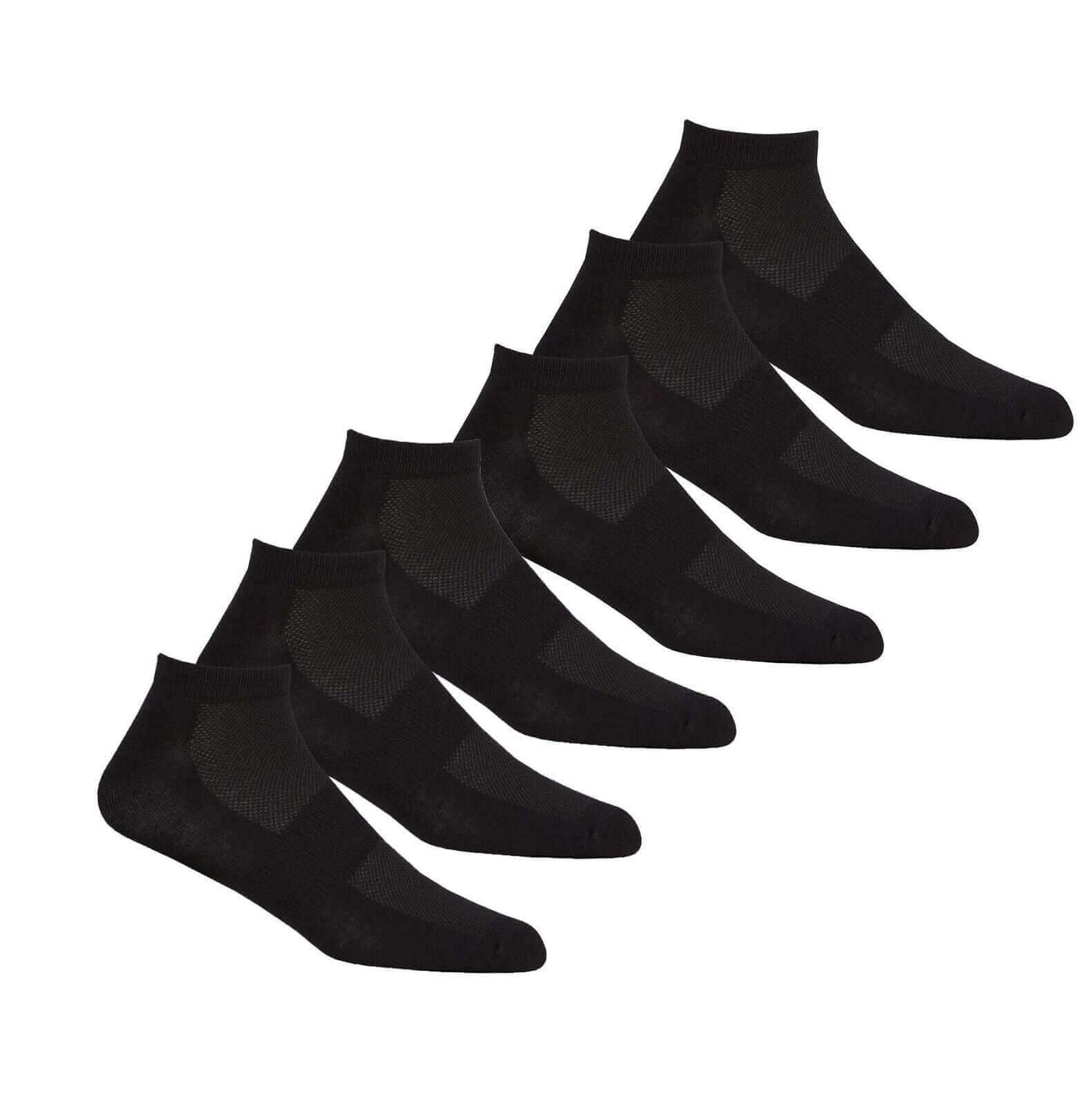 6 Pairs Mens Bamboo Sports Liner Socks Antibacterial Moisture Wicking Hypoallergenic for Gym Running Summer Sensitive Skin Black White Grey UK 6-11 by Sock Stack. Buy now for £7.00.