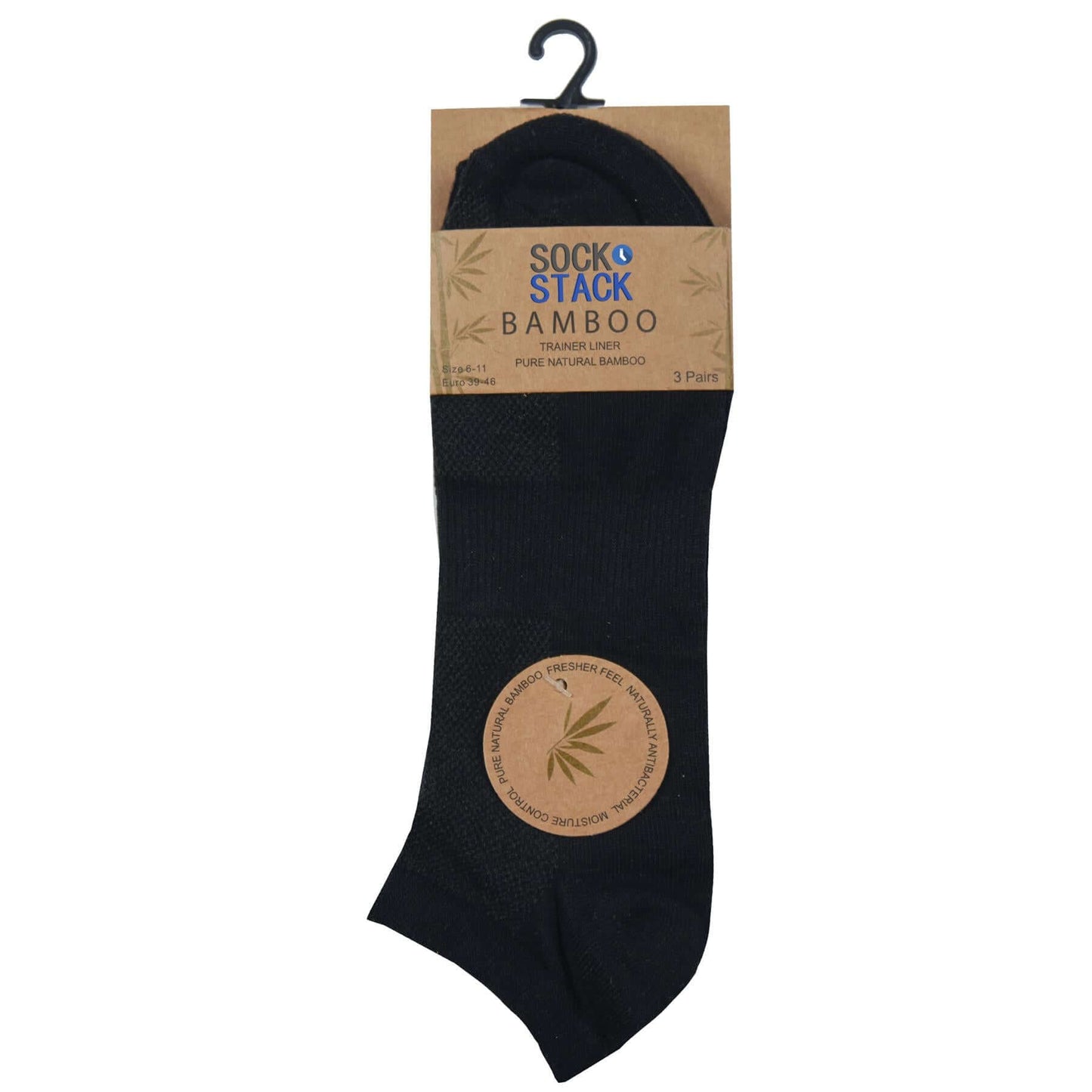 6 Pairs Mens Bamboo Sports Liner Socks Antibacterial Moisture Wicking Hypoallergenic for Gym Running Summer Sensitive Skin Black White Grey UK 6-11 by Sock Stack. Buy now for £7.00.