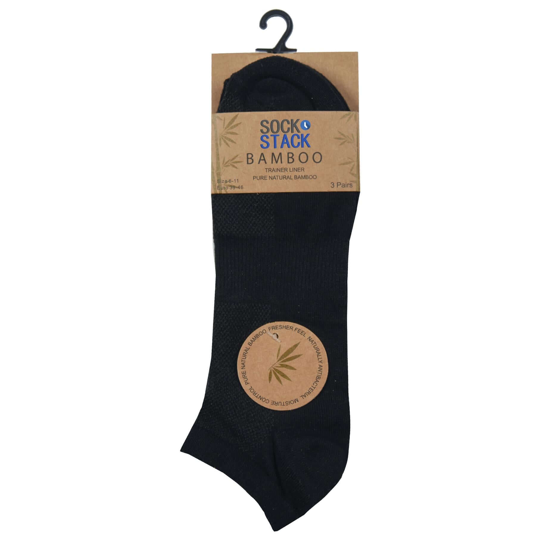 6 Pairs Mens Bamboo Sports Liner Socks Antibacterial Moisture Wicking Hypoallergenic for Gym Running Summer Sensitive Skin Black White Grey UK 6-11 by Sock Stack. Buy now for £7.00.