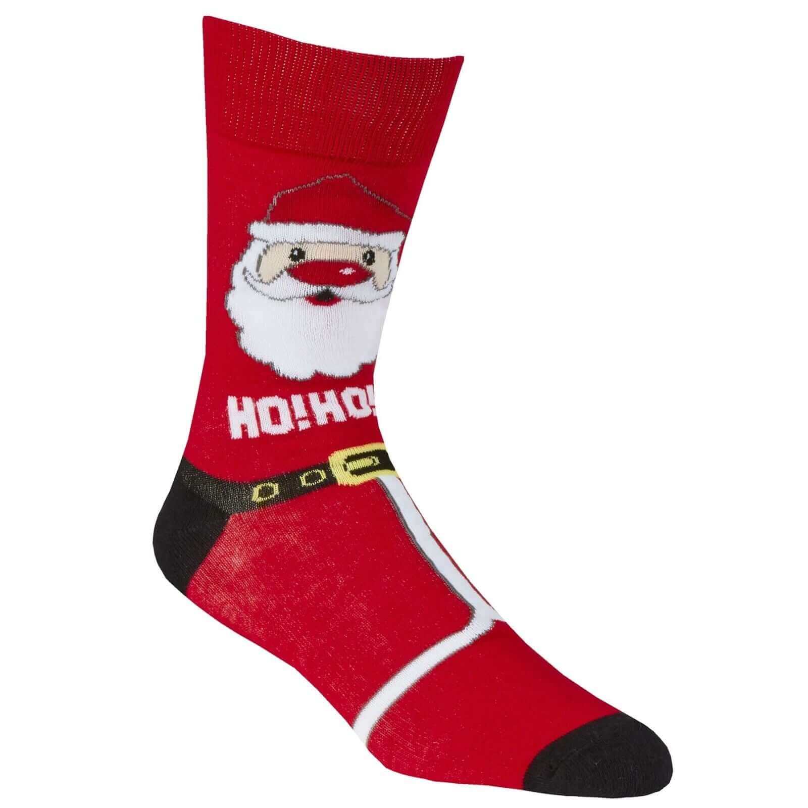 6 Pairs Men's Christmas Socks Collection Novelty Festive Designs Cotton Rich Santa Rudolph Beer Xmas Pudding Comfortable Holiday Socks by Sock Stack UK 6-11 EUR 39-45. Buy now for £10.00.