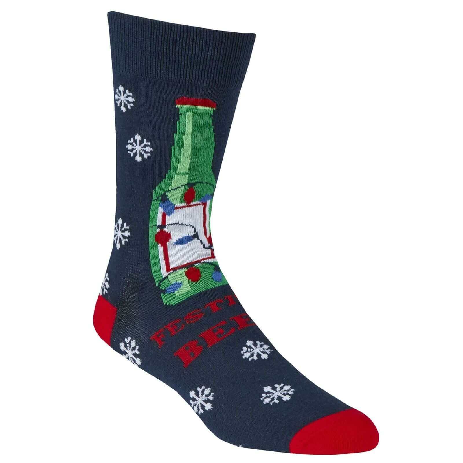 6 Pairs Men's Christmas Socks Collection Novelty Festive Designs Cotton Rich Santa Rudolph Beer Xmas Pudding Comfortable Holiday Socks by Sock Stack UK 6-11 EUR 39-45. Buy now for £10.00.