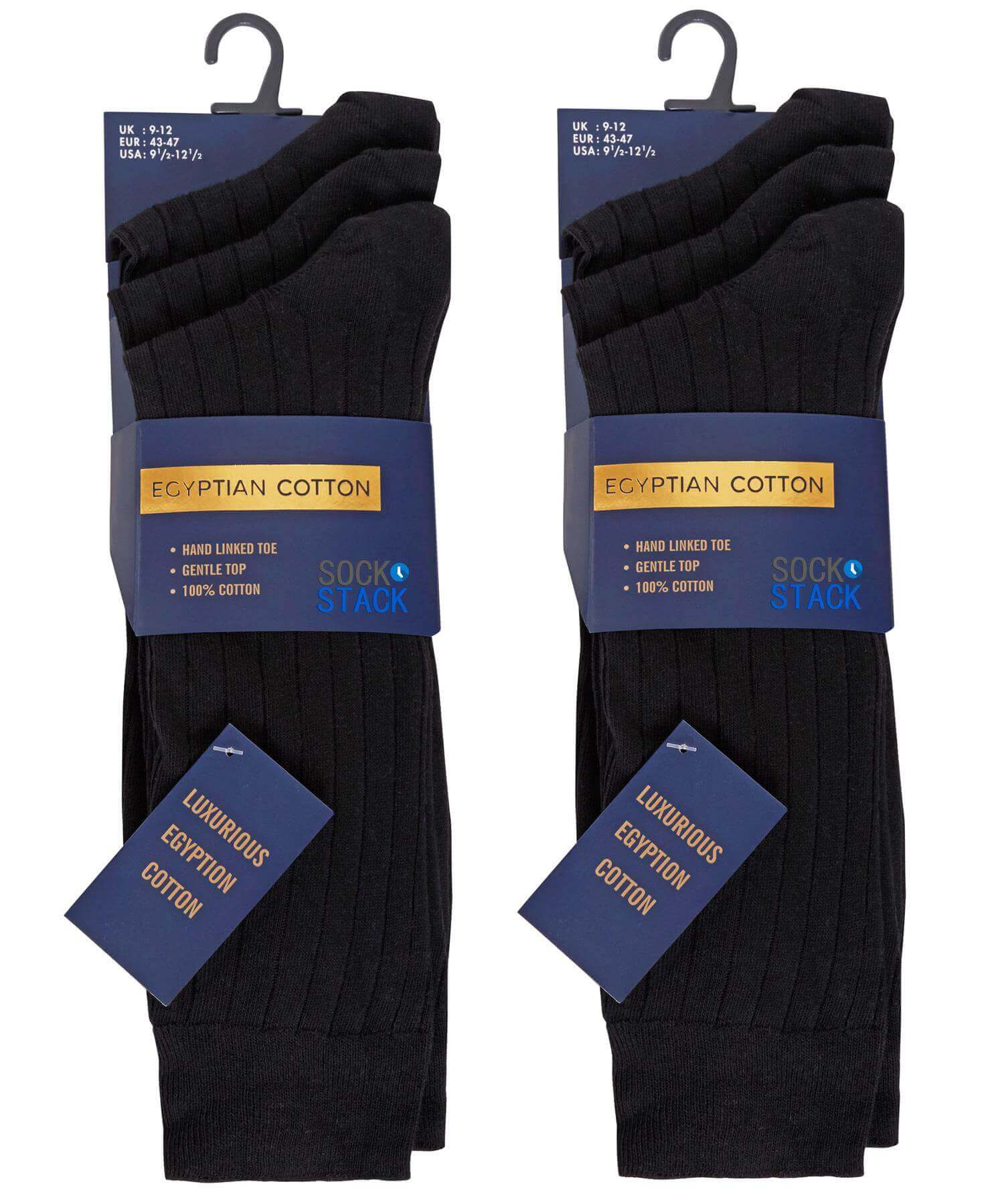 6 Pairs Mens Egyptian Cotton Dress Socks Super Soft Ribbed Formal and Casual Socks in Black and Assorted Colors Perfect for Business and Weddings by Sock Stack. Buy now for £10.00.
