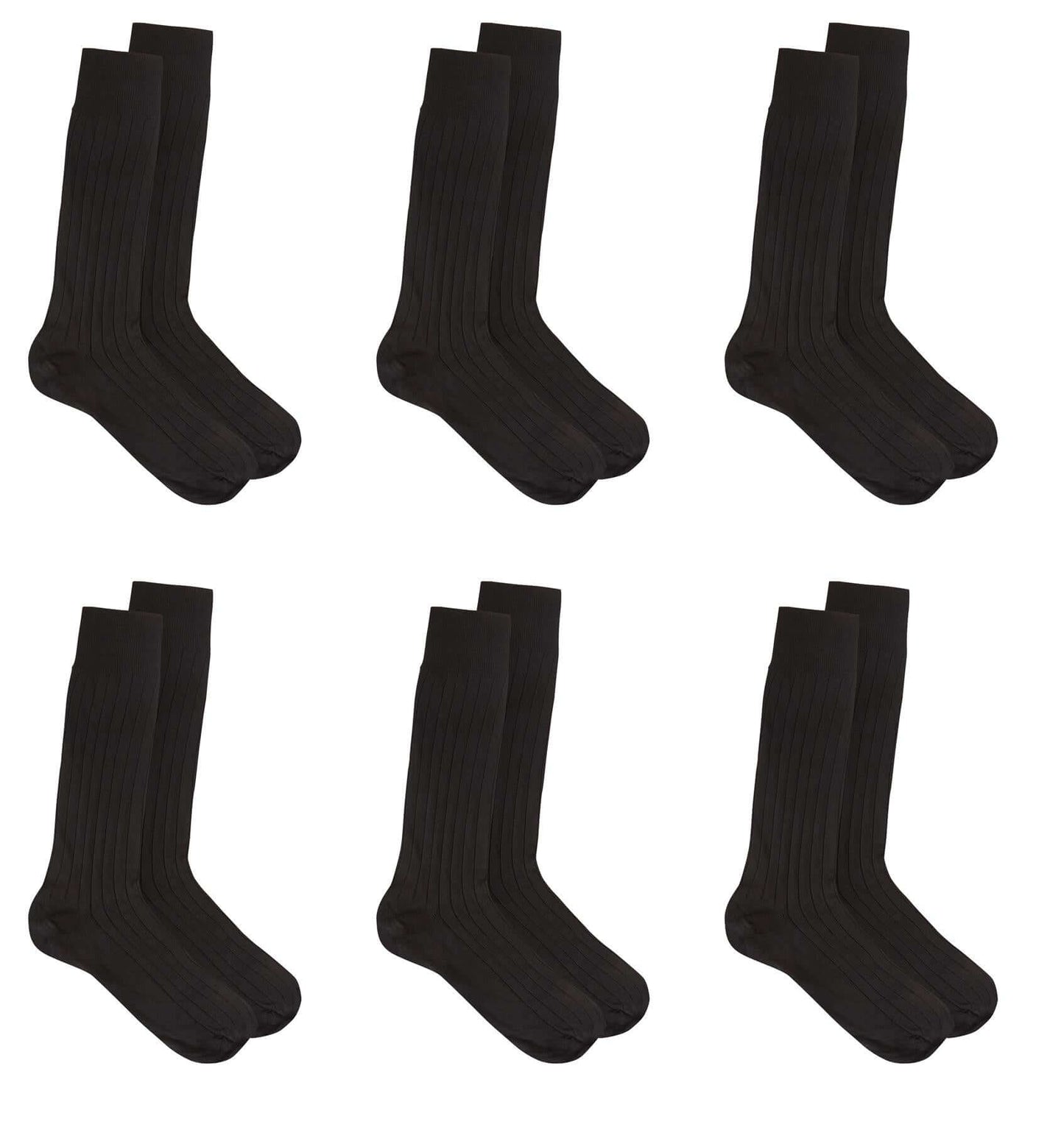 6 Pairs Mens Egyptian Cotton Dress Socks Super Soft Ribbed Formal and Casual Socks in Black and Assorted Colors Perfect for Business and Weddings by Sock Stack. Buy now for £10.00.