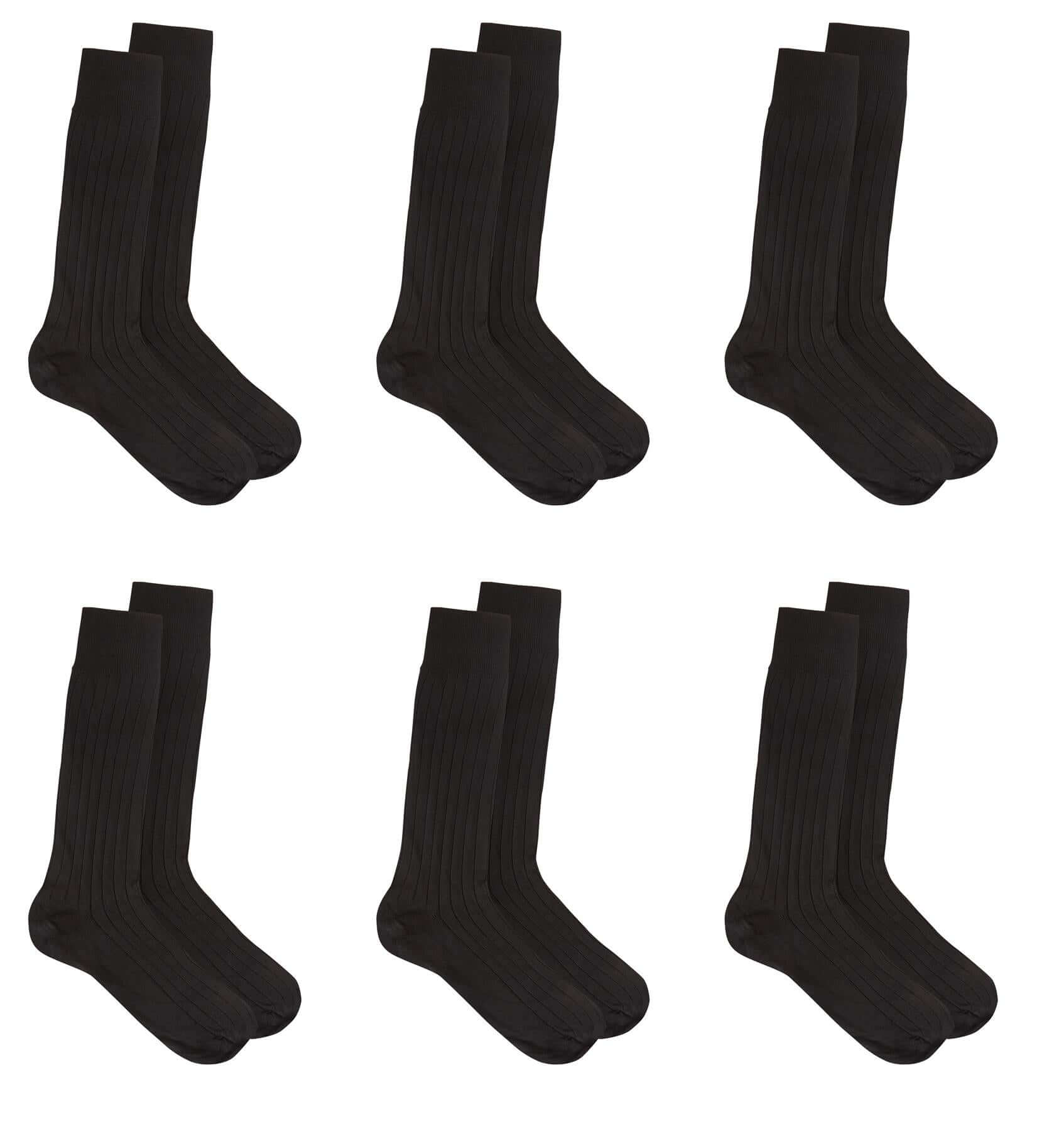 6 Pairs Mens Egyptian Cotton Dress Socks Super Soft Ribbed Formal and Casual Socks in Black and Assorted Colors Perfect for Business and Weddings by Sock Stack. Buy now for £10.00.