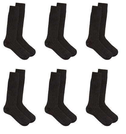 6 Pairs Mens Egyptian Cotton Dress Socks Super Soft Ribbed Formal and Casual Socks in Black and Assorted Colors Perfect for Business and Weddings by Sock Stack. Buy now for £10.00.