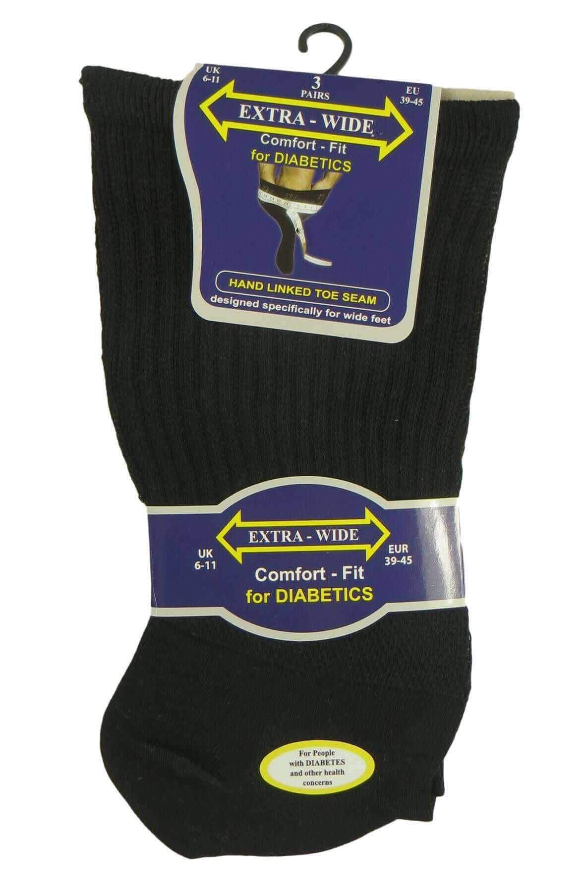 6 Pairs Men's Extra Wide Diabetic Socks Non Elastic Loose Top Moisture-Wicking Antibacterial Breathable Cotton for Leg Swelling Sock Stack. Buy now for £10.00.