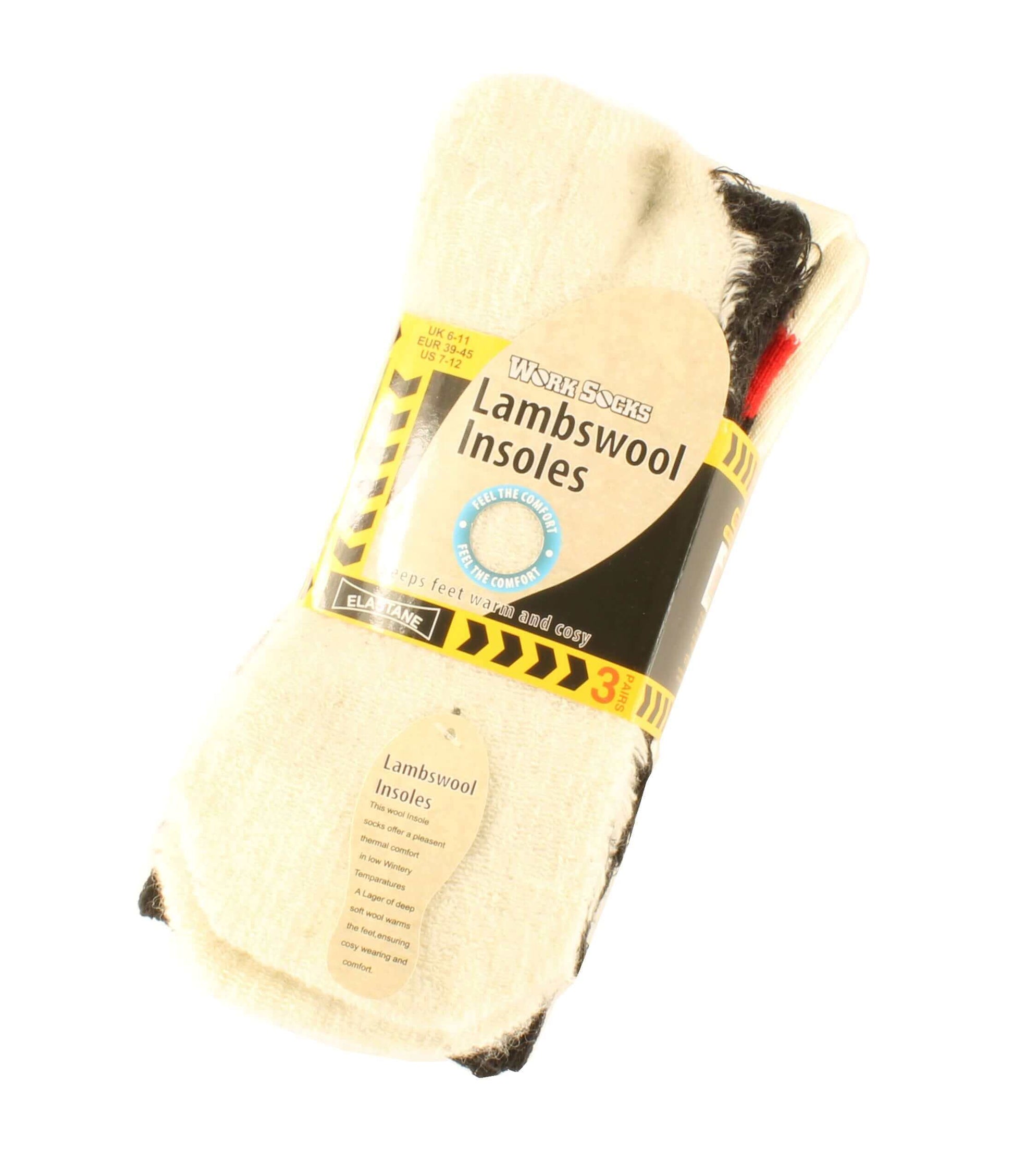 6 Pairs Mens Lambs Wool Sole Work Boot Socks Reinforced Heel Toe Durable Warm Construction Hiking Outdoor Sizes 6-11 UK by Sock Stack. Buy now for £10.00.